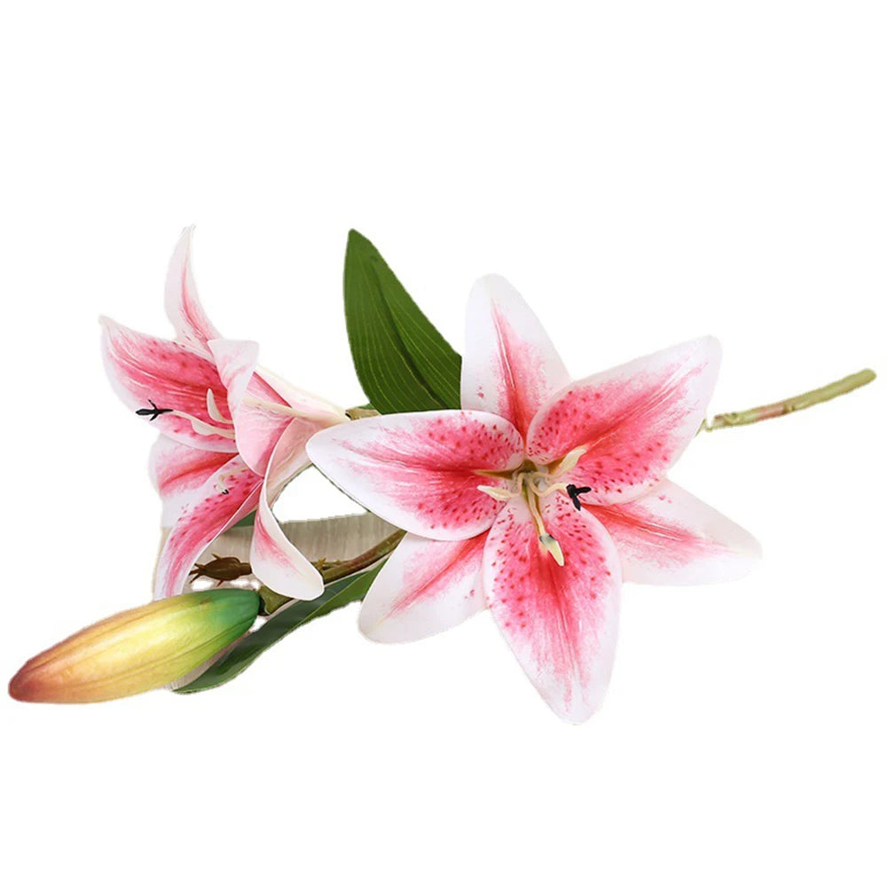 Plantes à fleurs artificielles (2 branche de lys et 1 bourgeon)