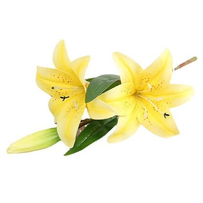Plantes à fleurs artificielles (2 branche de lys et 1 bourgeon)