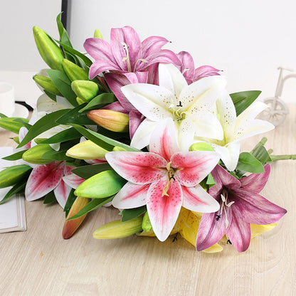 Plantes à fleurs artificielles (2 branche de lys et 1 bourgeon)